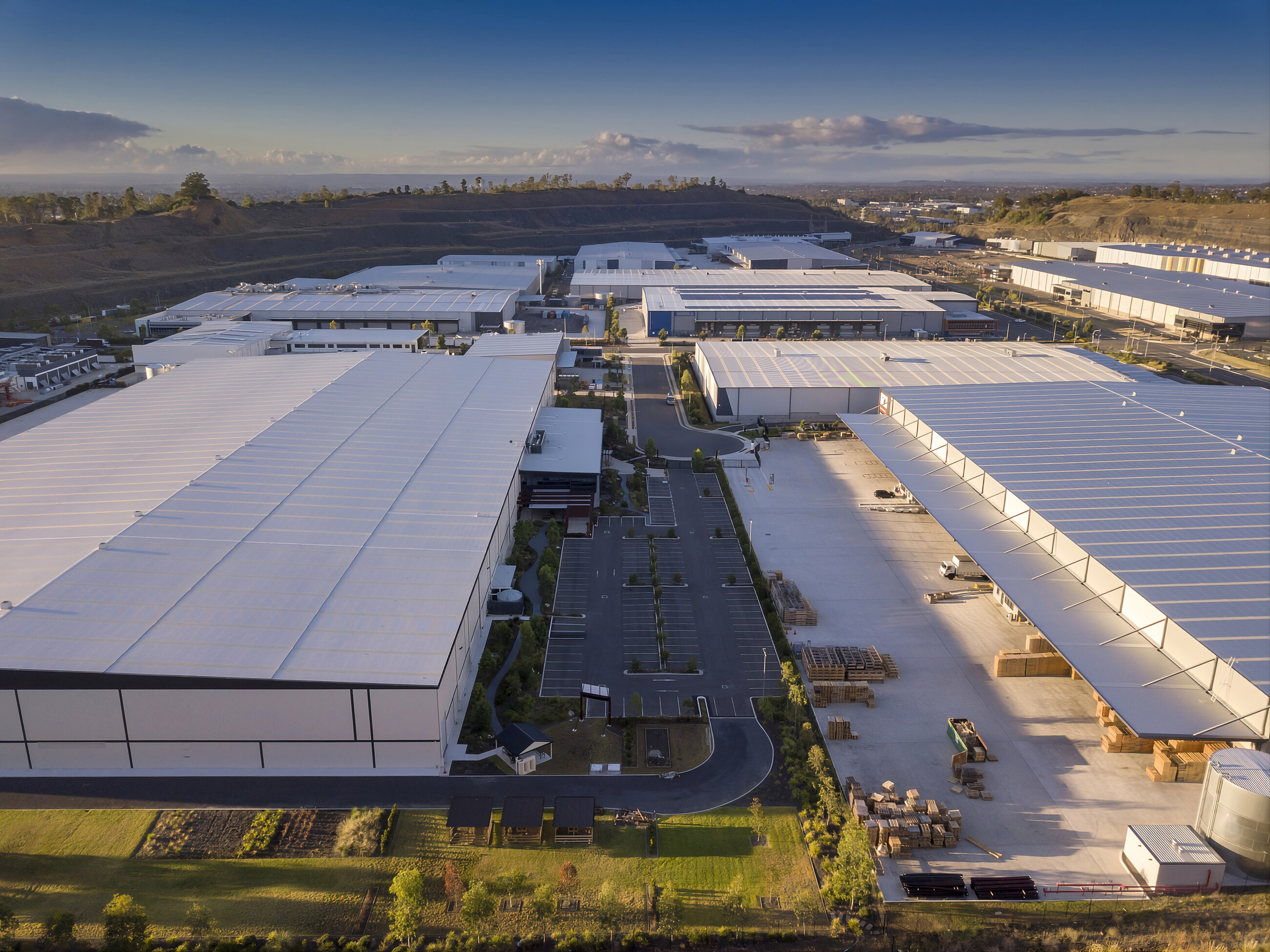 Large industrial campus with multiple active-use buildings