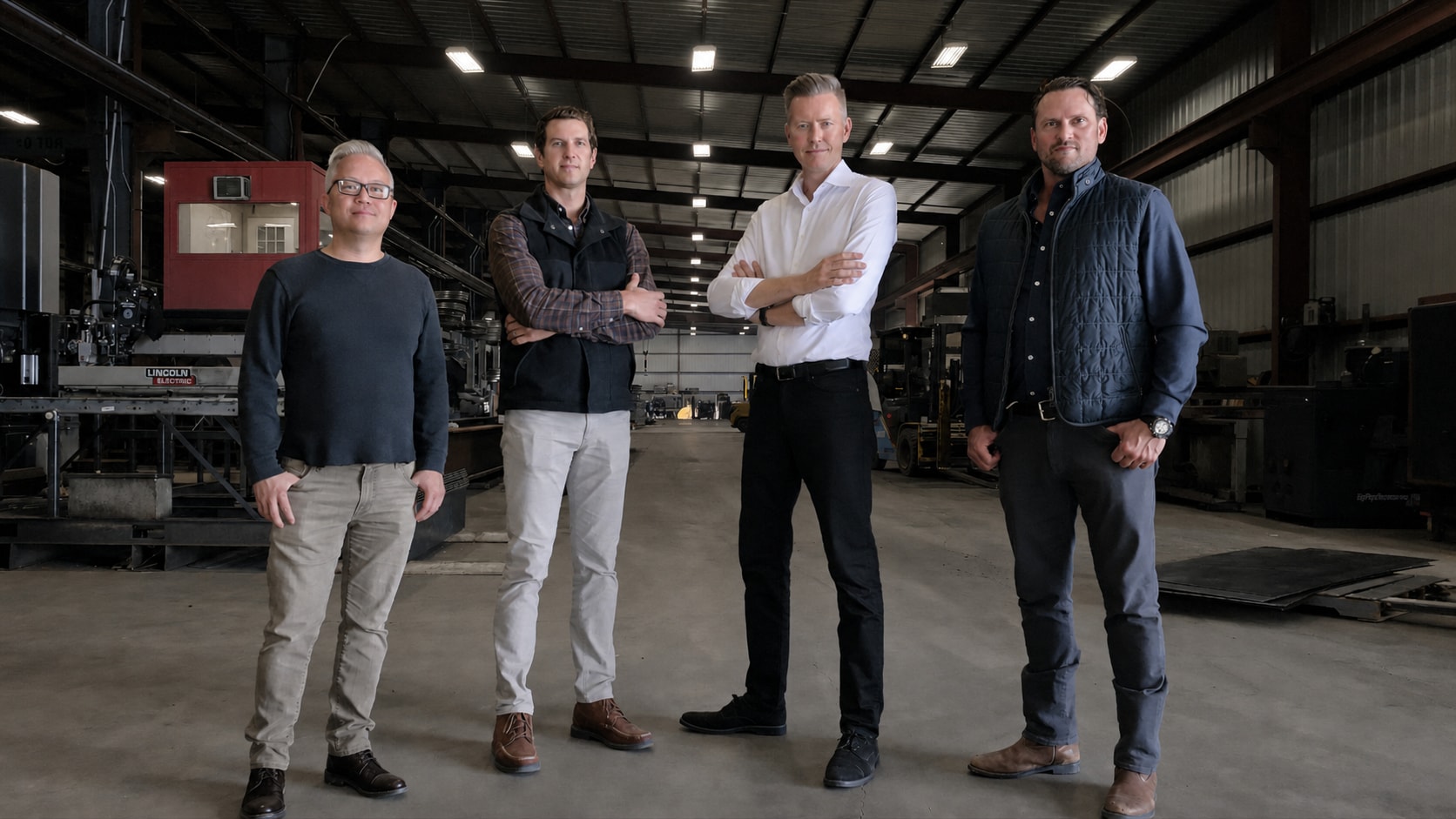 MAG Capital Partners leadership standing inside an industrial facility